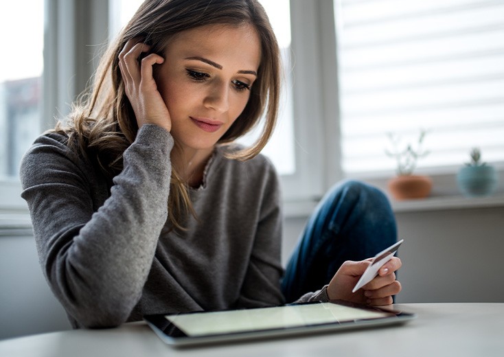 woman viewing bill